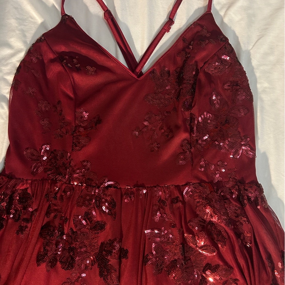 maroon dress